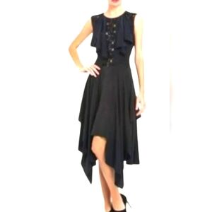 BCBGeneration BCBG Gienna Silk Black Lace Party Dress Fit Flare
